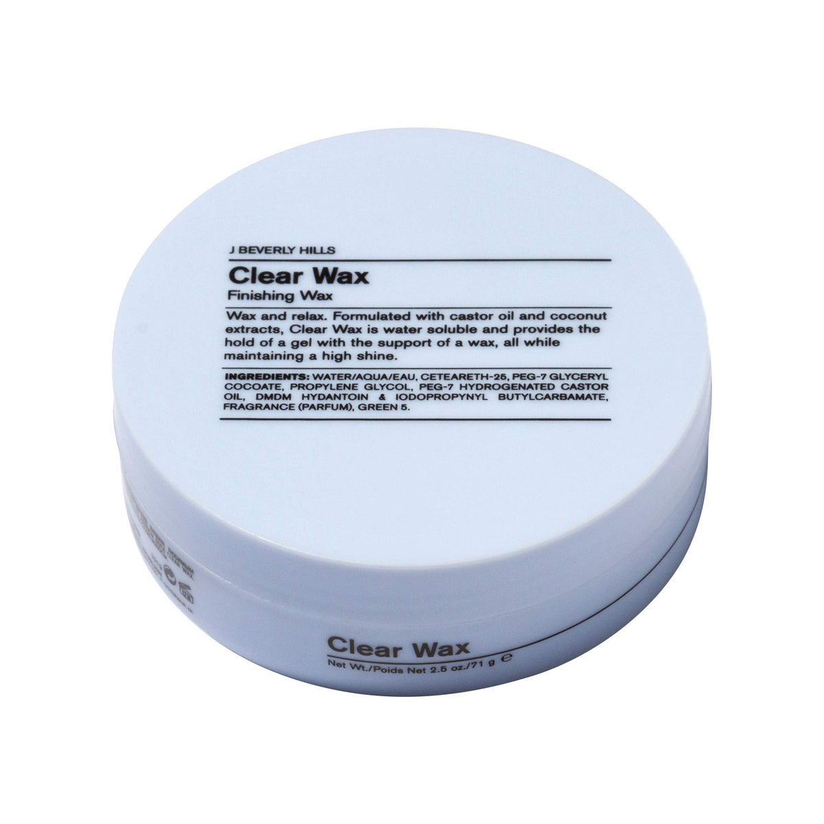 Applying J Beverly Hills Blue Clear Finishing Wax to hair for defined hold