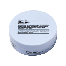 Applying J Beverly Hills Blue Clear Finishing Wax to hair for defined hold