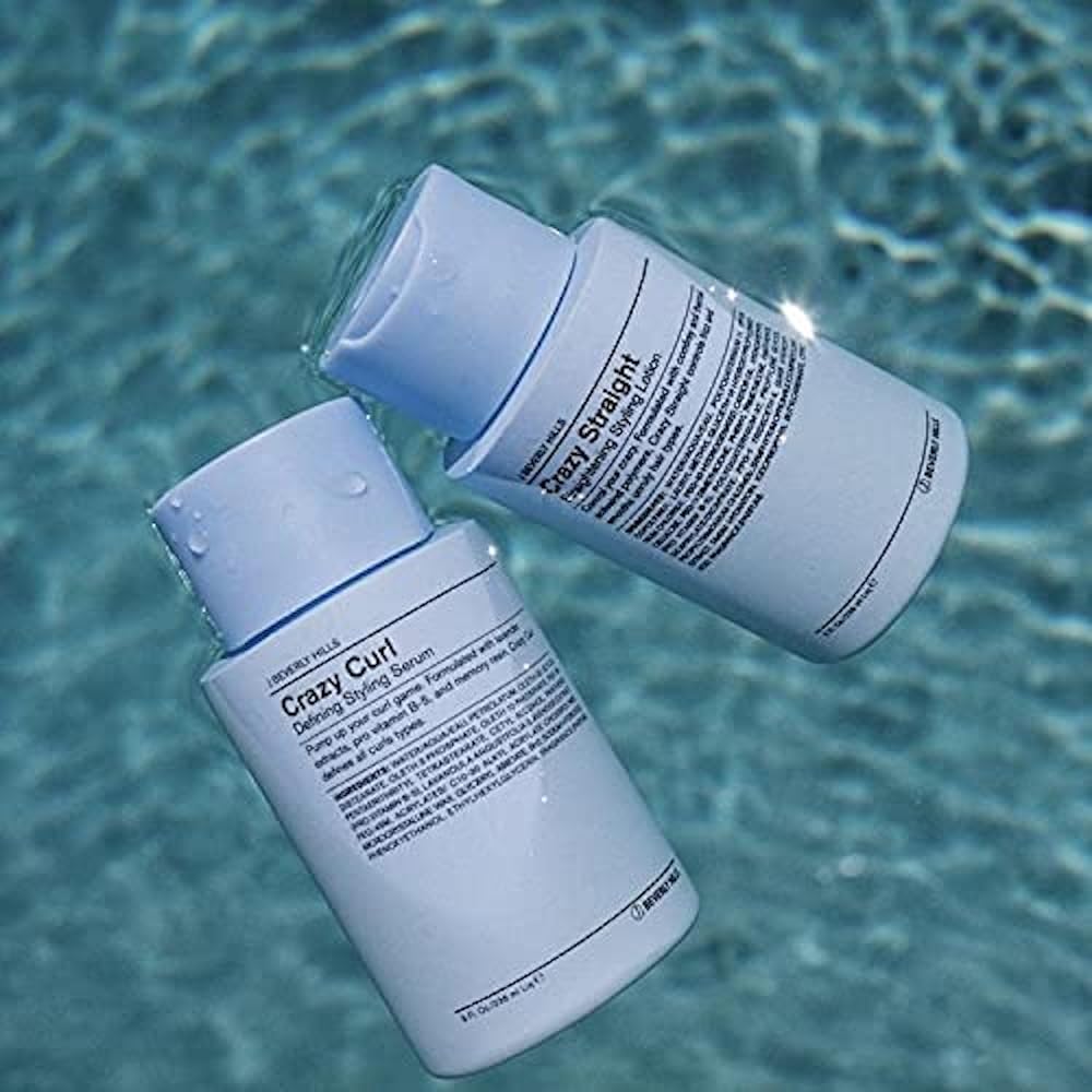 Close-up of J Beverly Hills Blue Crazy Straight lotion label