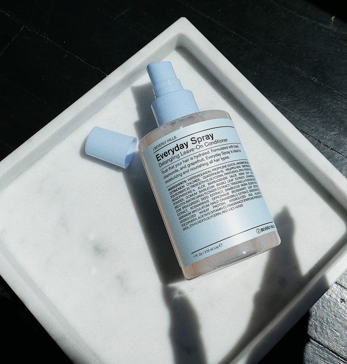 J Beverly Hills Blue Everyday leave-in application for easy detangling on damp hair.