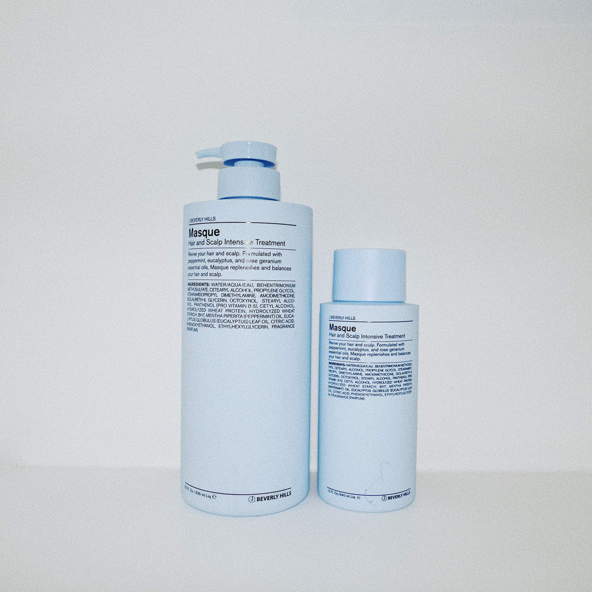 J Beverly Hills Blue Hair Mask application on damp hair demonstrates detangling potential