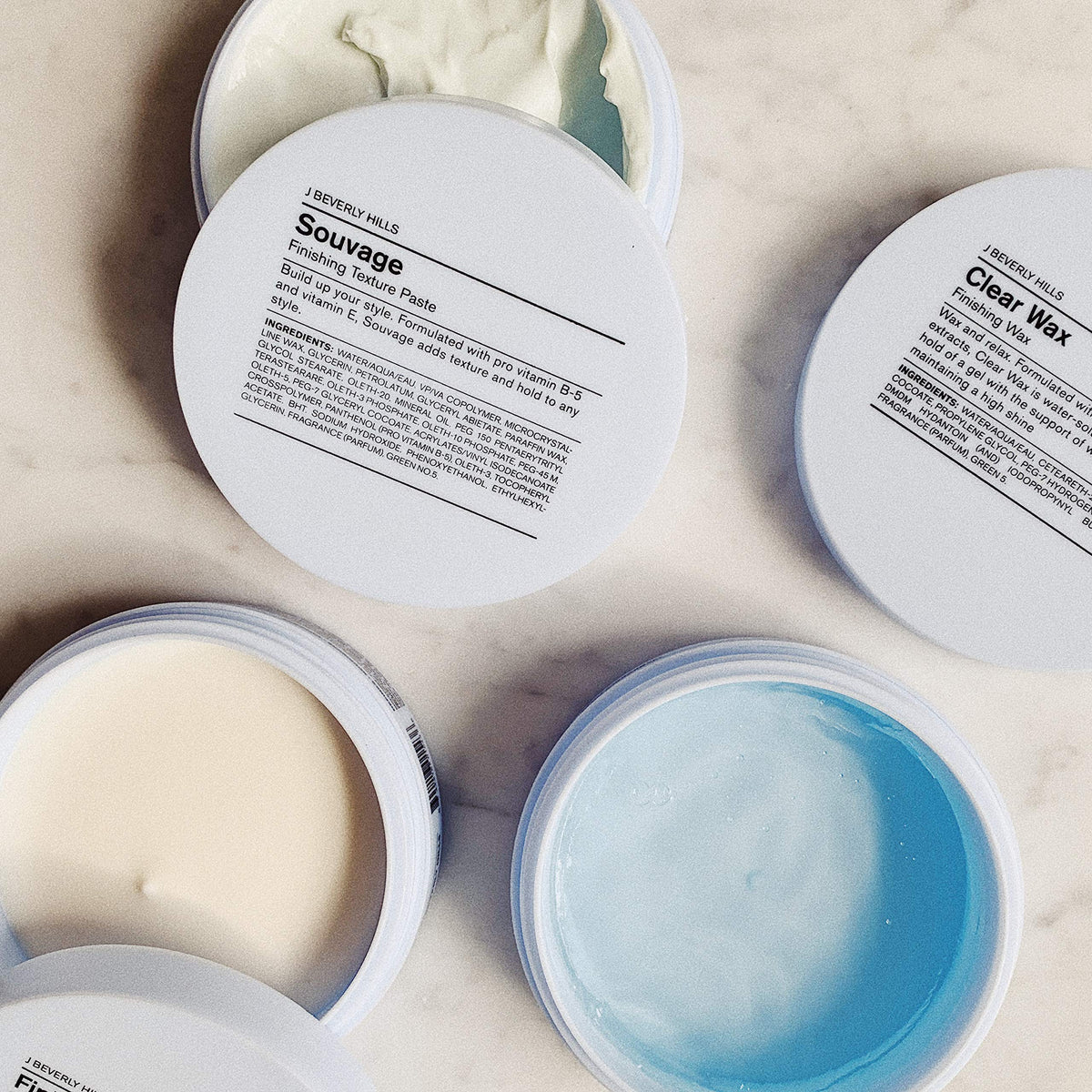J Beverly Hills Blue Souvage texture paste shows hair separation and definition.