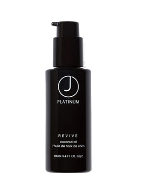 J Beverly Hills Platinum Revive bottle demonstrates heat protection and salon-grade shine.