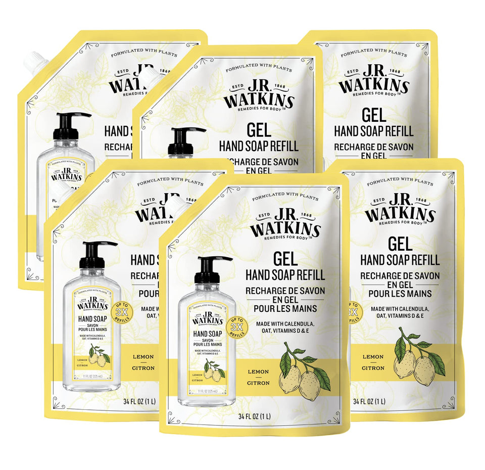 J.R. Watkins Lemon Hand Soap Refill Pouch for easy eco refill.