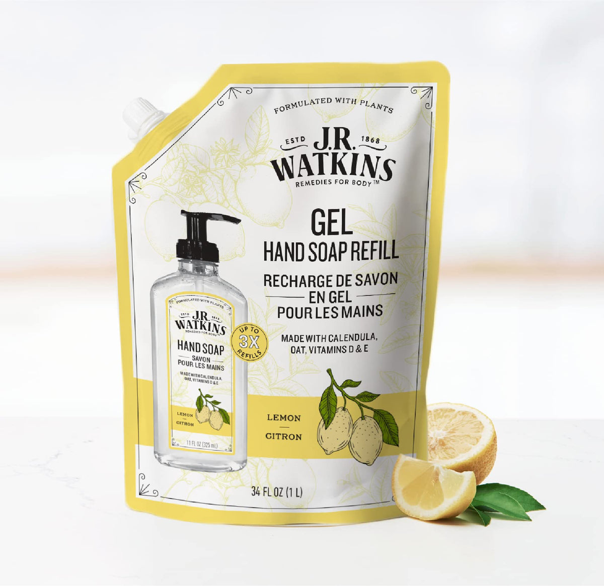 J.R. Watkins Lemon scent close-up for bright freshness.