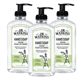 J.R. Watkins Neroli Thyme gel soap bottle for fresh hands.