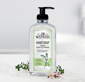 J.R. Watkins Neroli Thyme plant-based ingredients illustration.