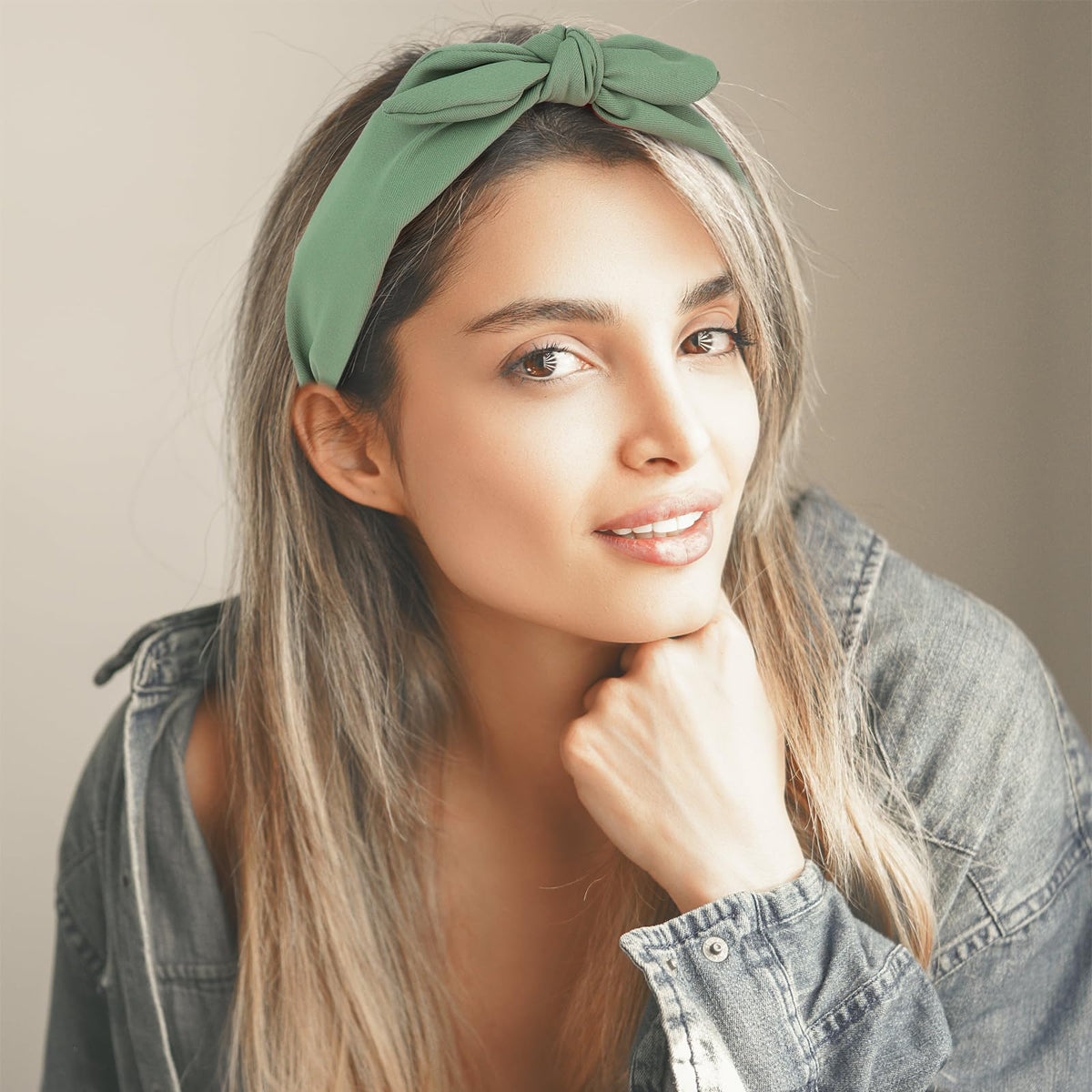 Jaciya two-point-two-inch wide headband for secure fit