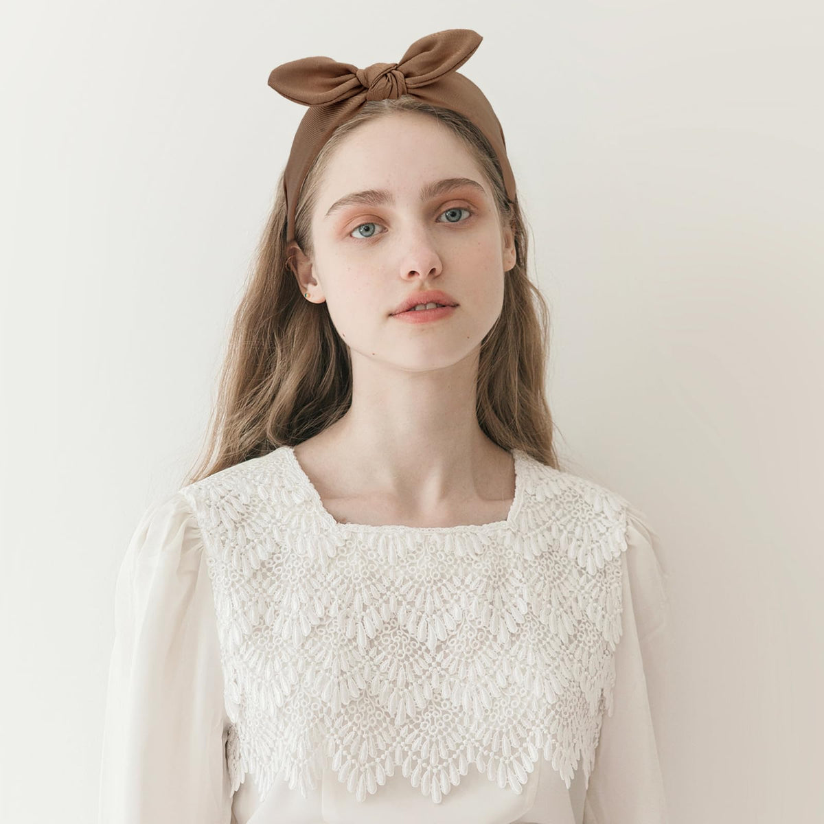 Jaciya knotted bow headband beige matches neutrals with comfortable wear