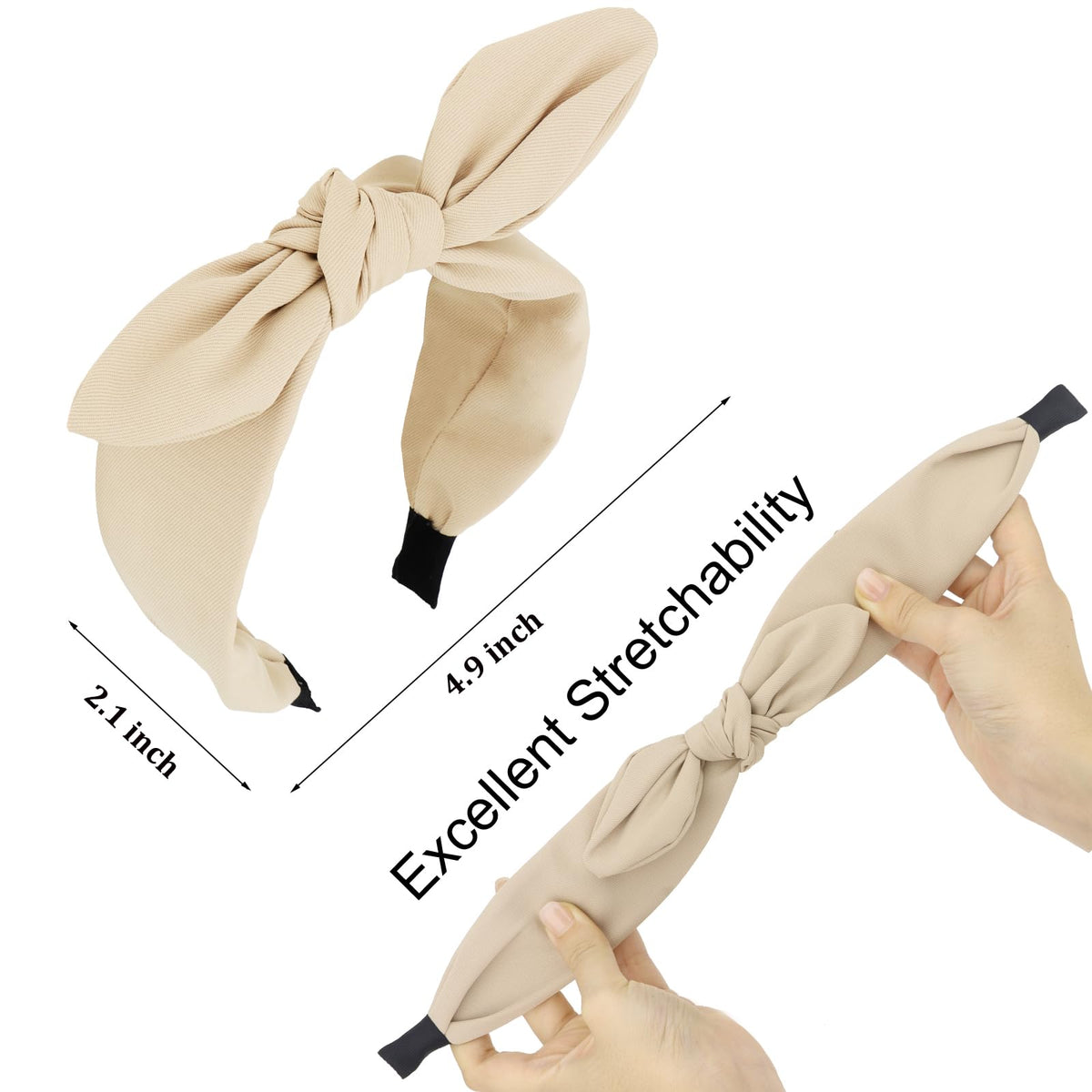 Jaciya knotted bow headband light brown blends warm tones with comfy wear