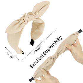 Jaciya knotted bow headband light brown blends warm tones with comfy wear