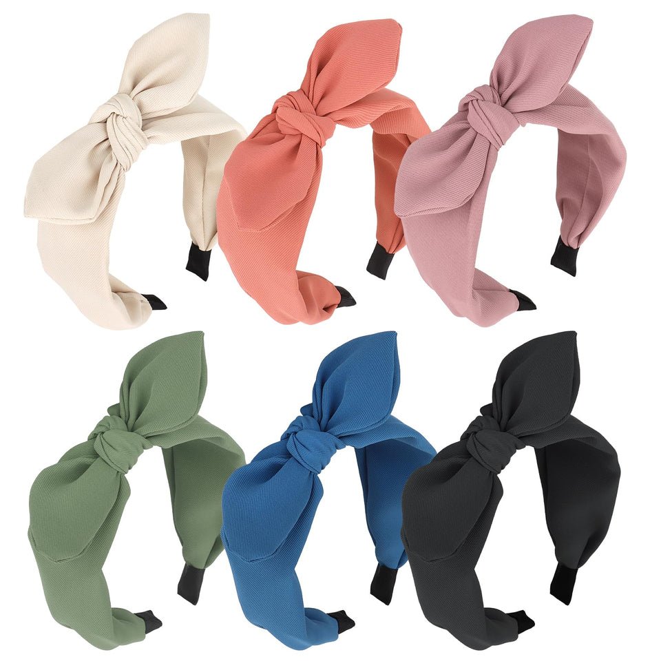 Jaciya wide knotted bow headband with bunny ears for playful style