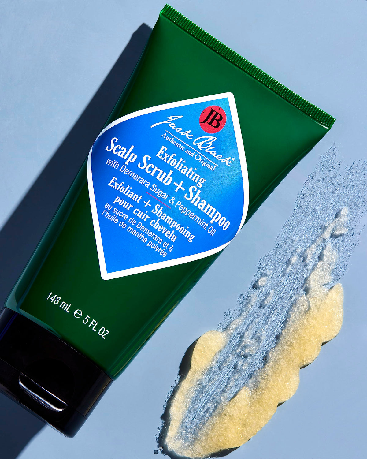 Jack Black Exfoliating Scalp Scrub & Shampoo lathers on the scalp.
