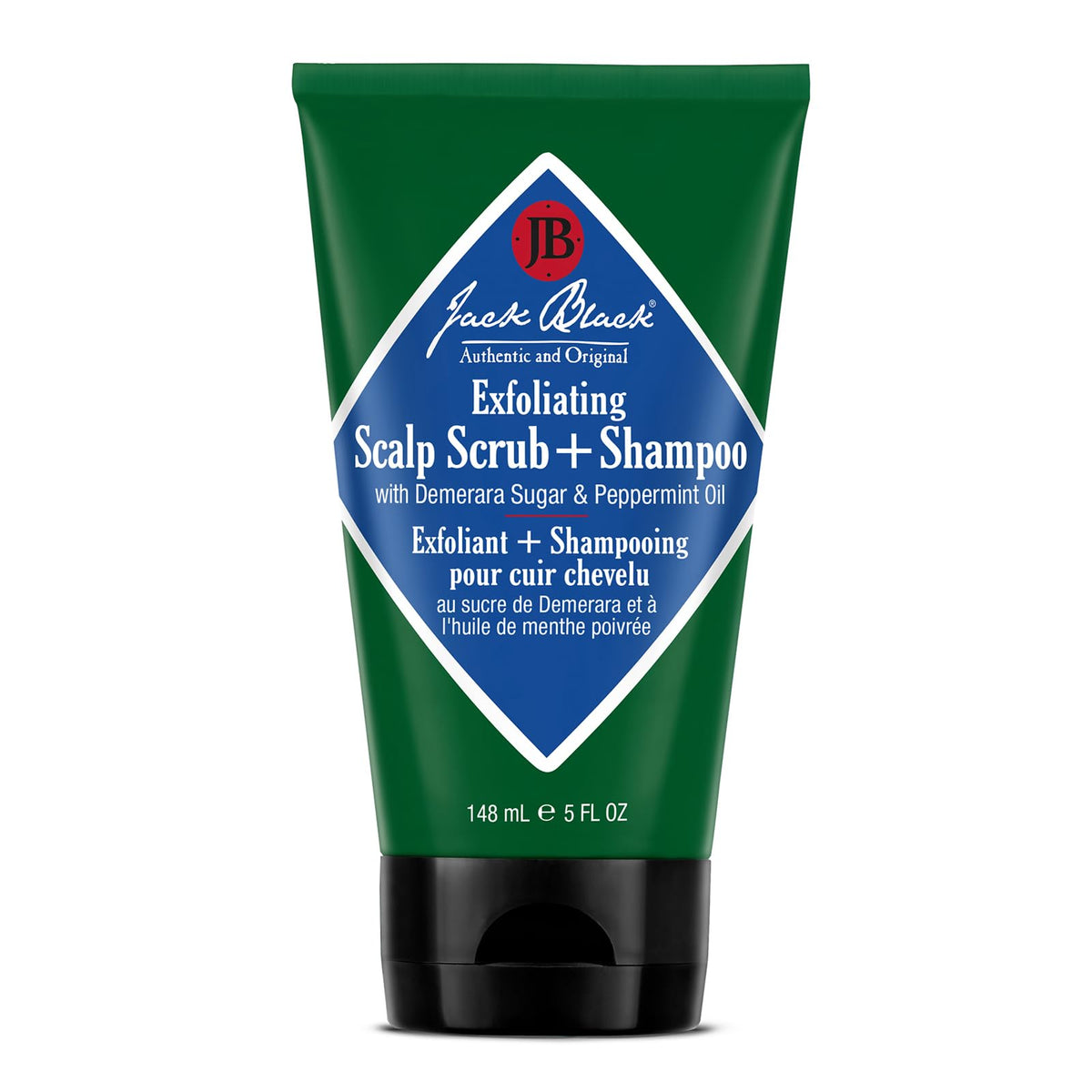 Jack Black Exfoliating Scalp Scrub & Shampoo bottle for daily cleansing.