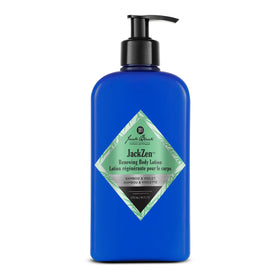 Jack Black JackZen Renewing Body Lotion bottle ready for daily use with fast absorption.