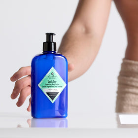 Creamy texture of JackZen lotion delivering soft, nourished skin.