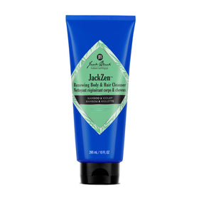 Jack Black JackZen Renewing Bottle Pour shows earthy fragrance for a refreshing shower.