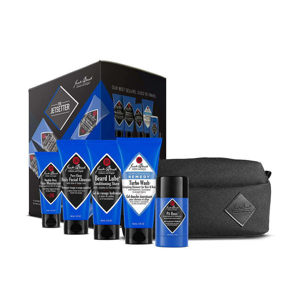 Jack Black Jetsetter luxe travel bag for on-the-go grooming