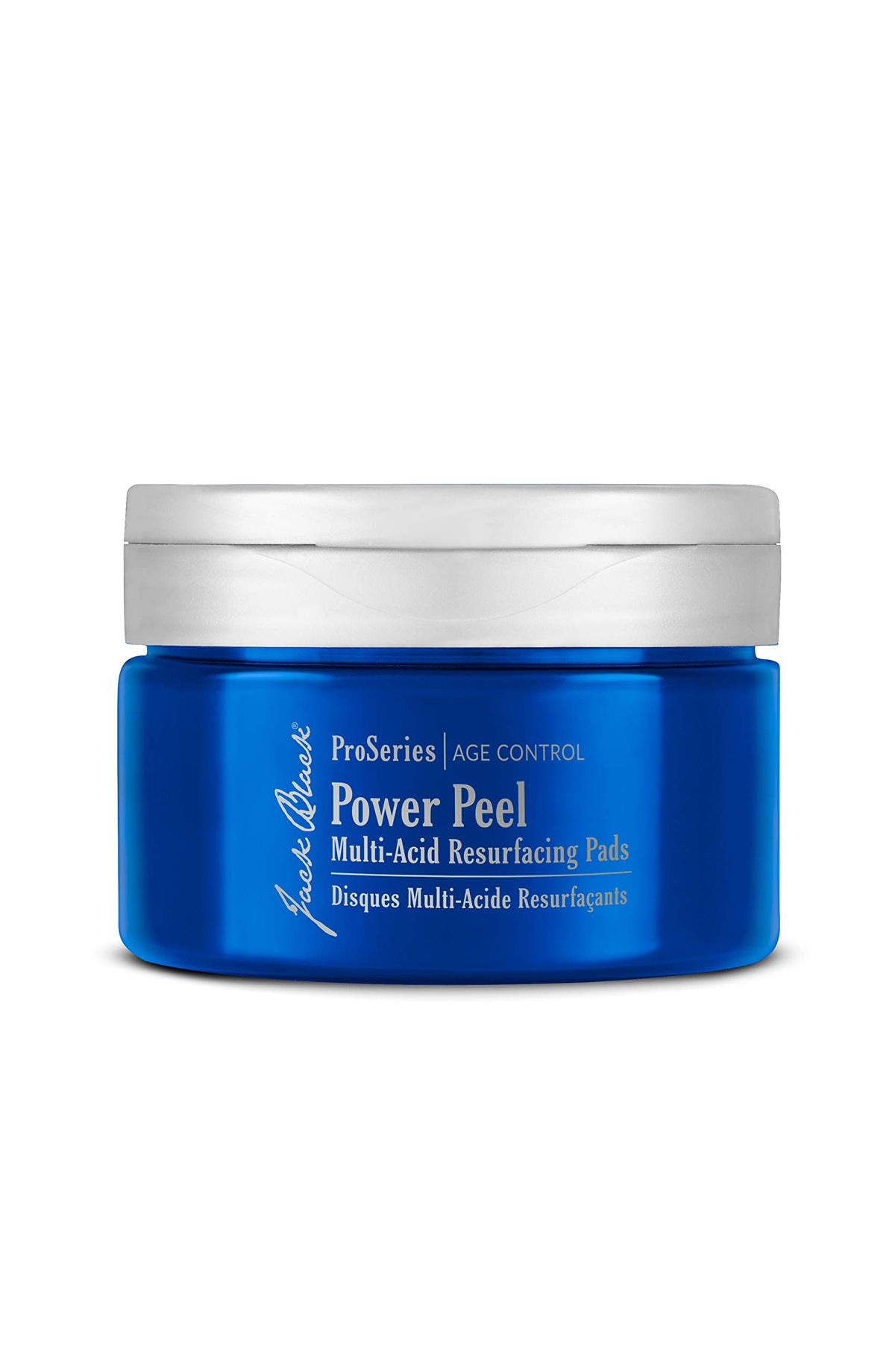Jack Black Power Peel bottle and pads for smoother skin and clearer pores