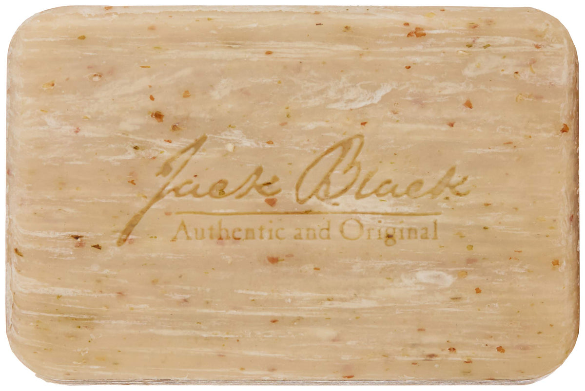 Jack Black Turbo Bar lava rock exfoliation smoothing the skin.