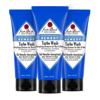 Jack Black Turbo Wash energizing bottle reveals a refreshing dual-cleanse for body and hair