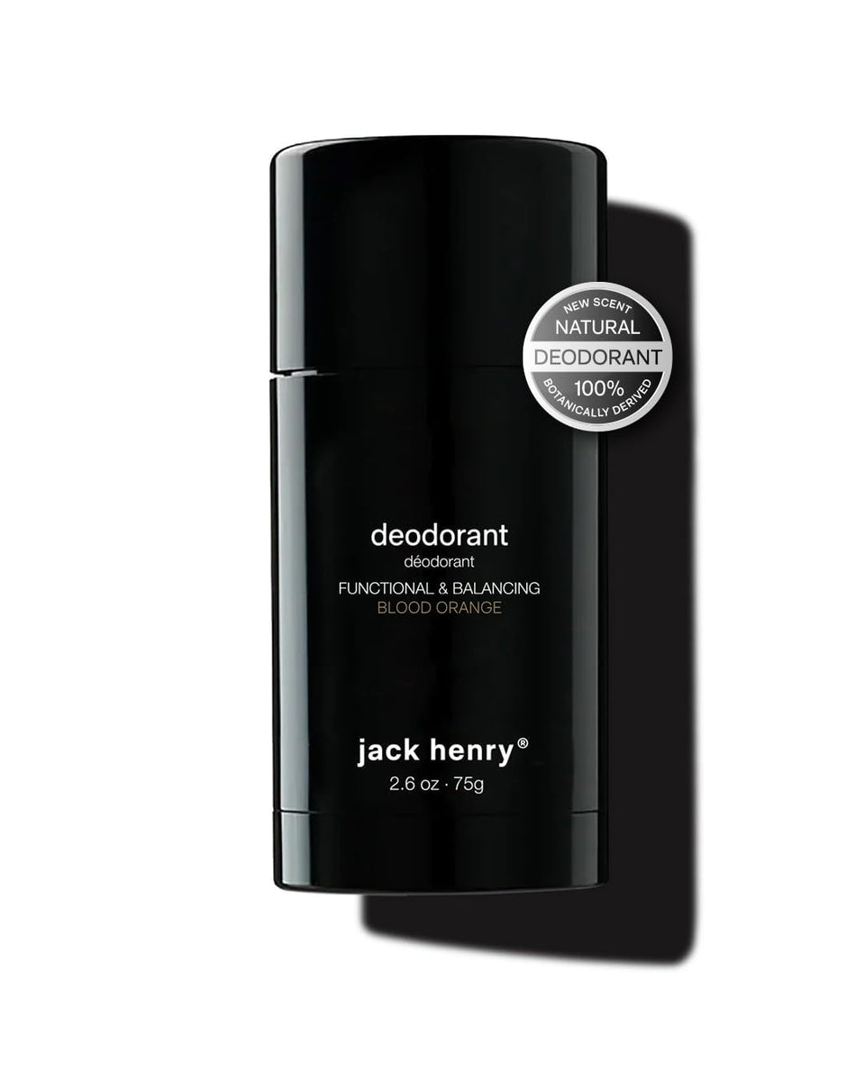 Jack Henry Blood Orange deodorant bottle provides daily odor protection with a fresh scent.