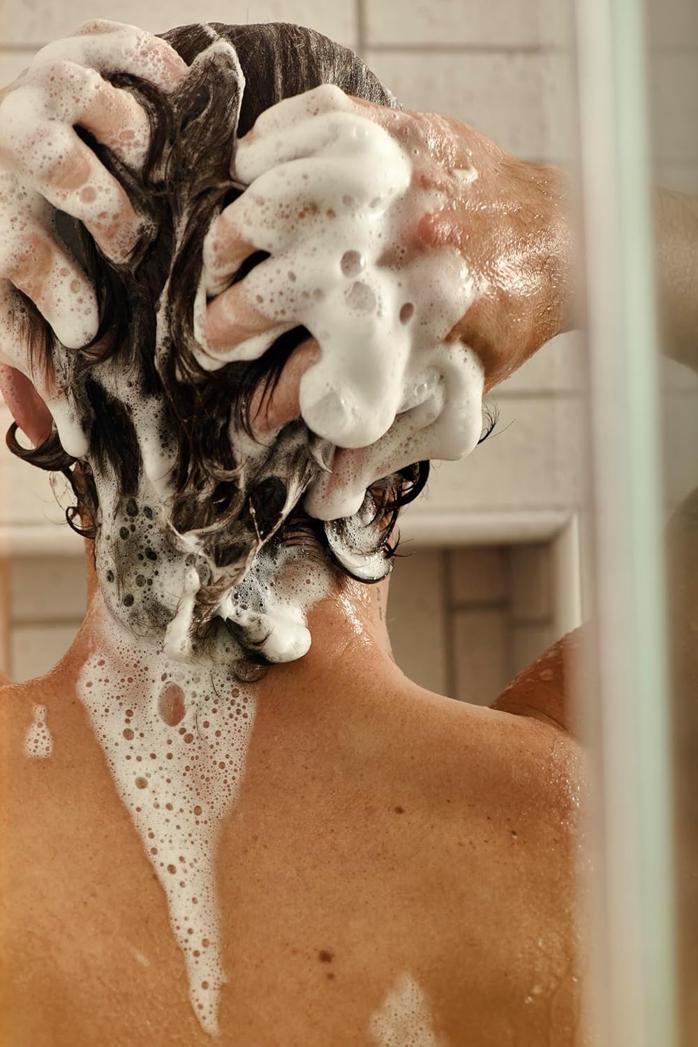 Jack Henry Creamy Shampoo with kale and pea peptides, ingredients you can see.