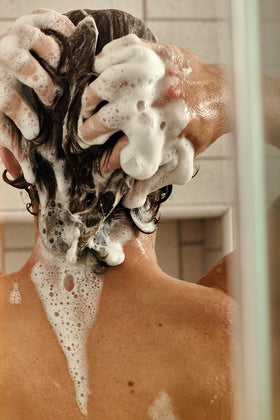 Jack Henry Creamy Shampoo with kale and pea peptides, ingredients you can see.