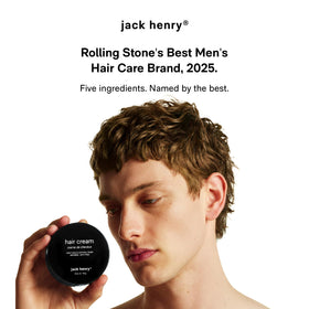 Jack Henry Hair Cream packaging on display for versatile styling