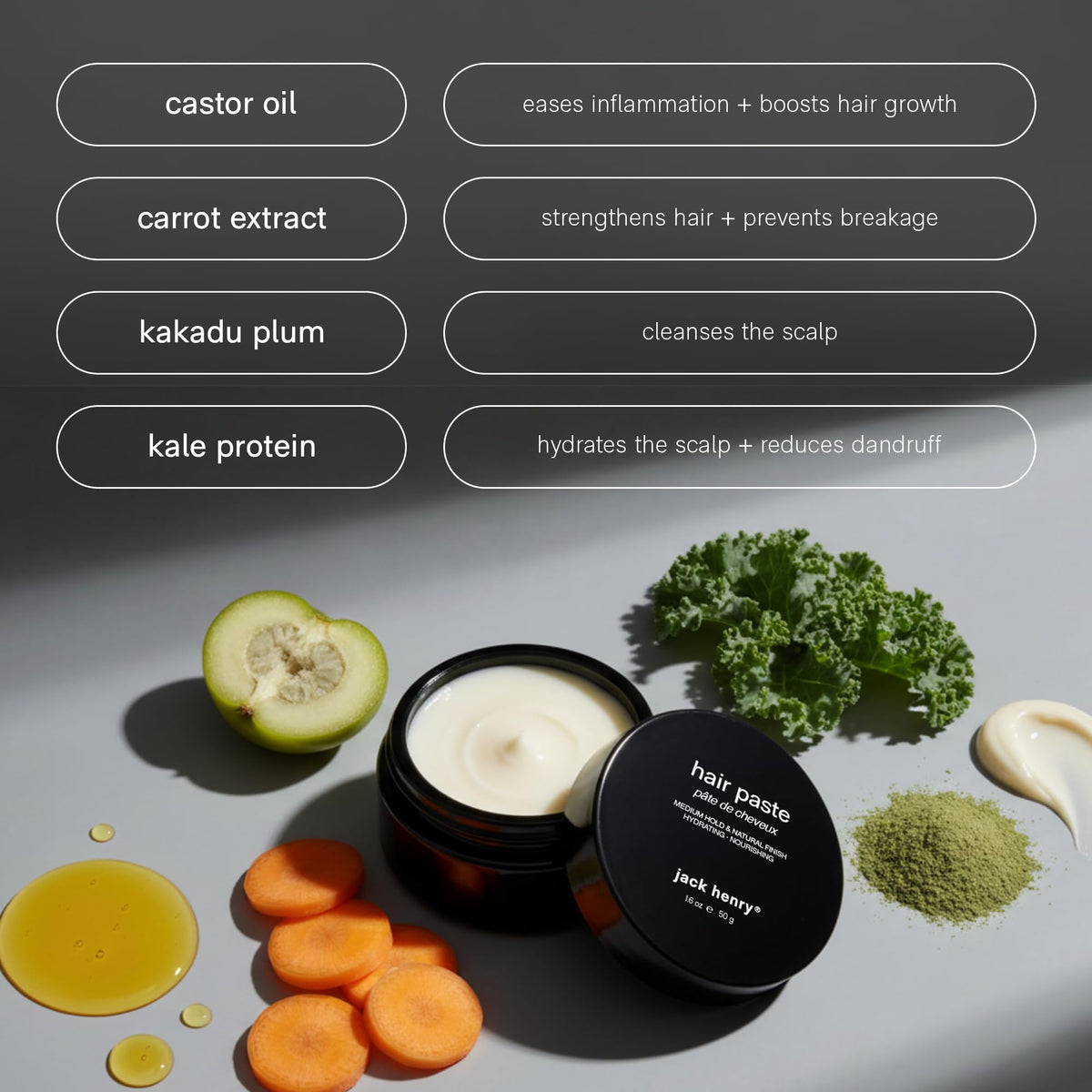 Hair with natural matte finish using Jack Henry Hair Paste