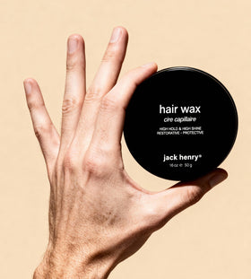 Jack Henry Hair Wax residue-free formula keeps hair clean and flexible.