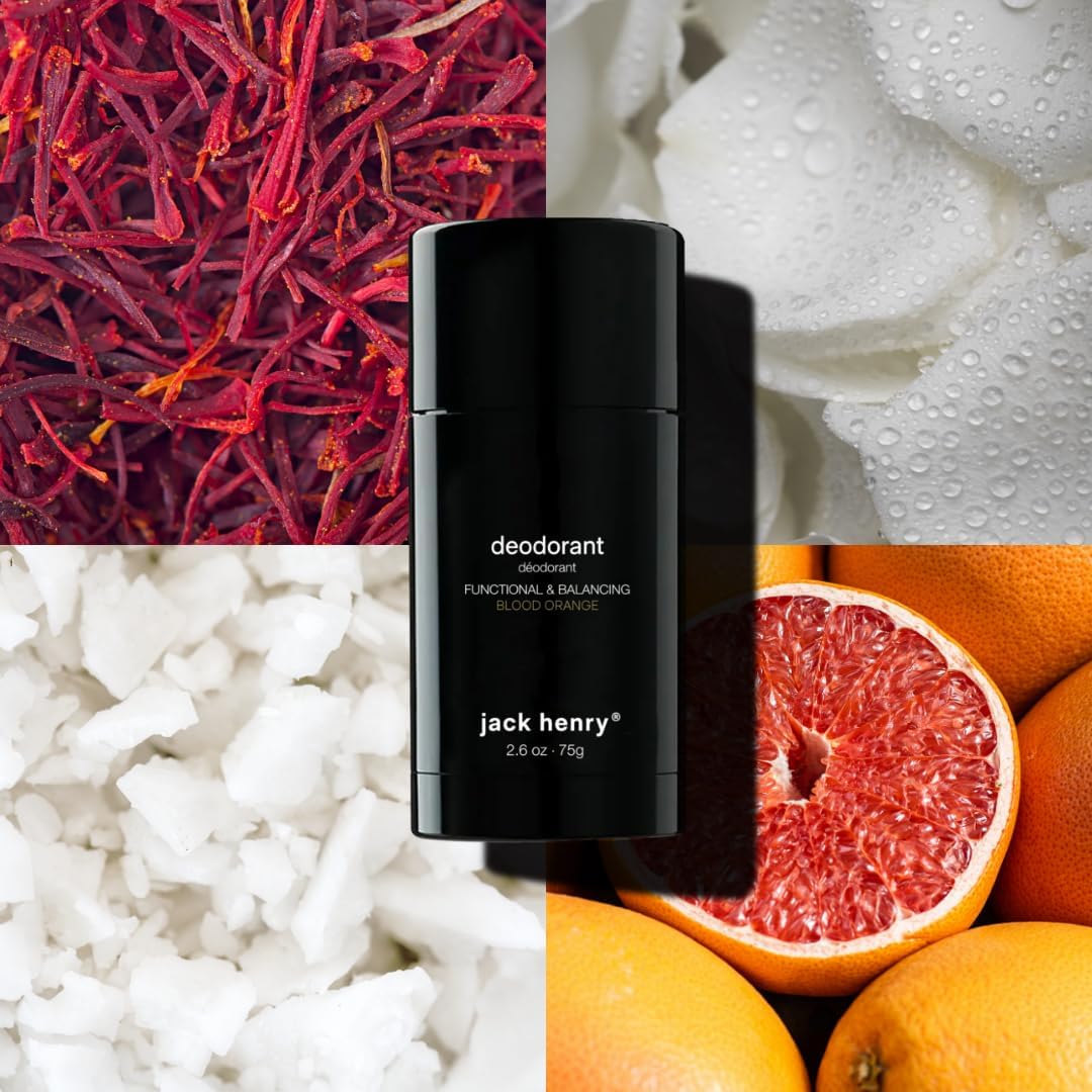 Jack Henry Hinoki Cypress deodorant bottle highlights a botanical formula for sensitive skin.
