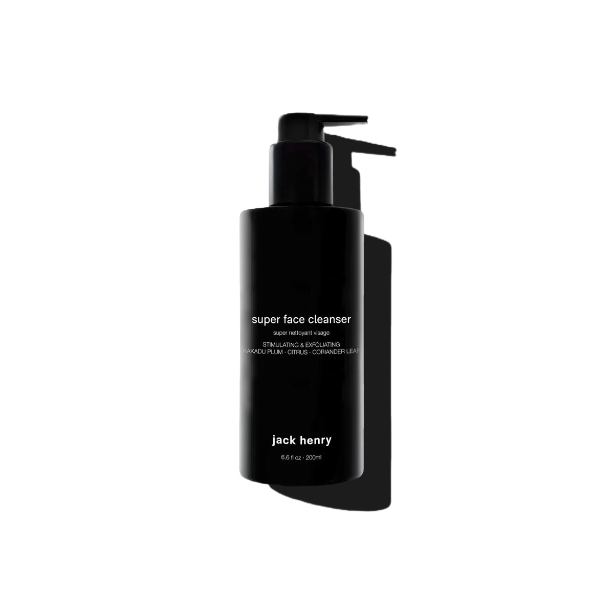 Jack Henry Hydrating Facial Cleanser bottle close-up for premium skincare ritual.
