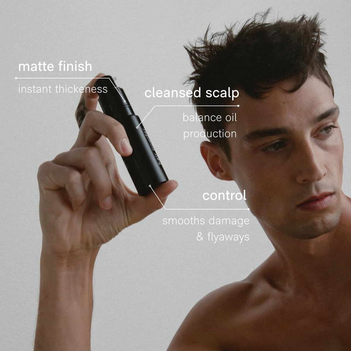 Jack Henry matte finish texture on styled hair for natural hold