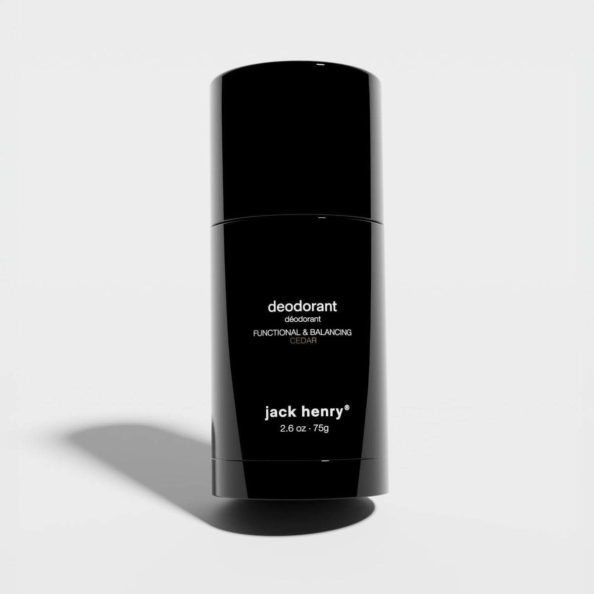Jack Henry Cedar Scent natural deodorant bottle, probiotic odor protection for all-day freshness