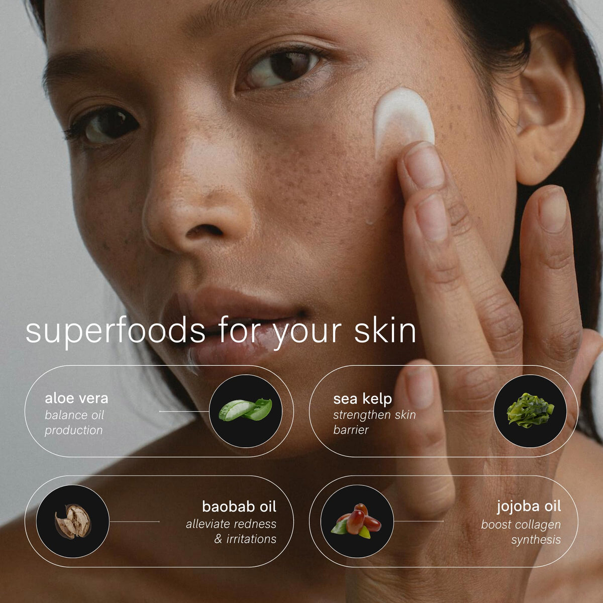 Jack Henry Super Face Cream closeup texture shows smooth, lightweight hydration.