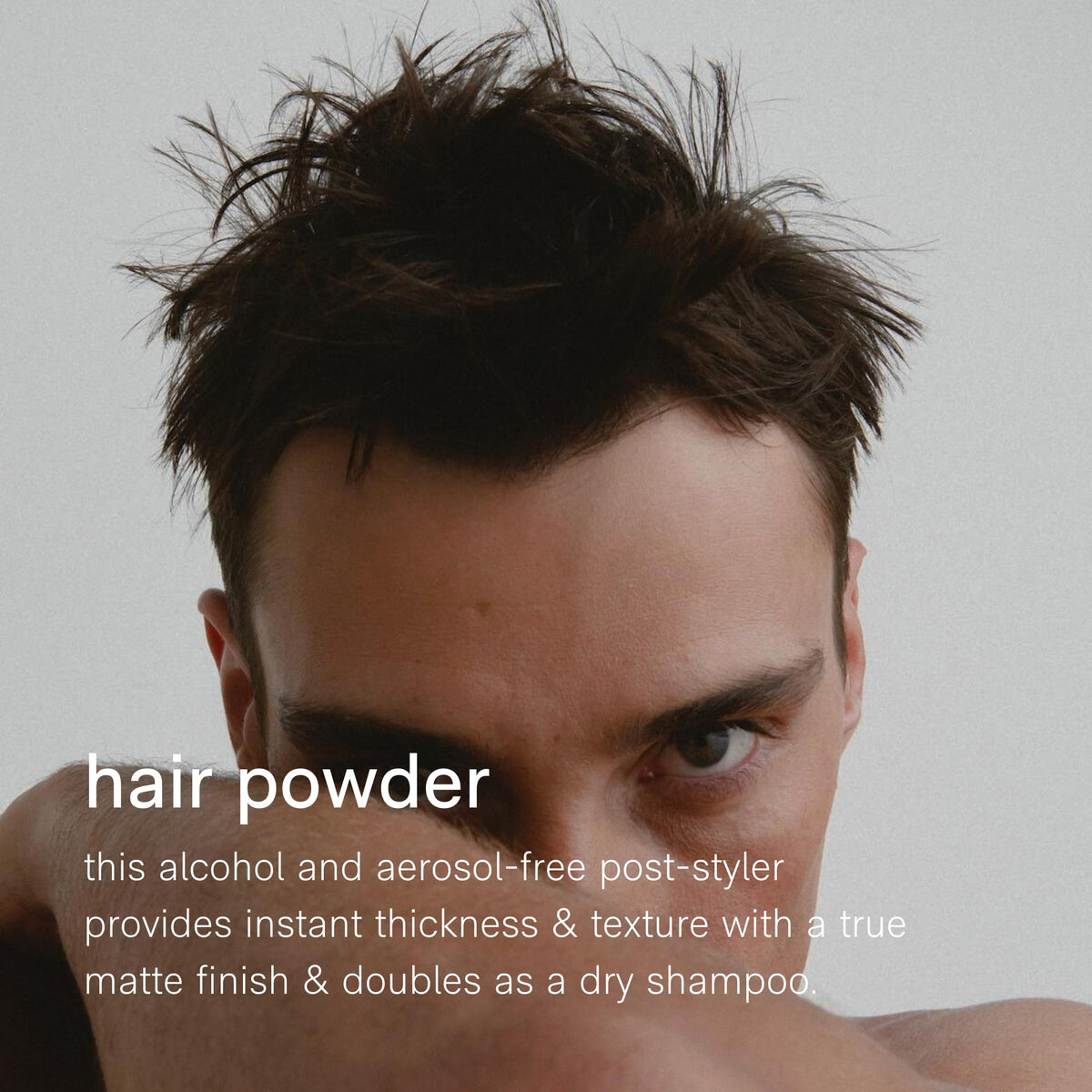 Jack Henry powder applied to hair for texture and even distribution