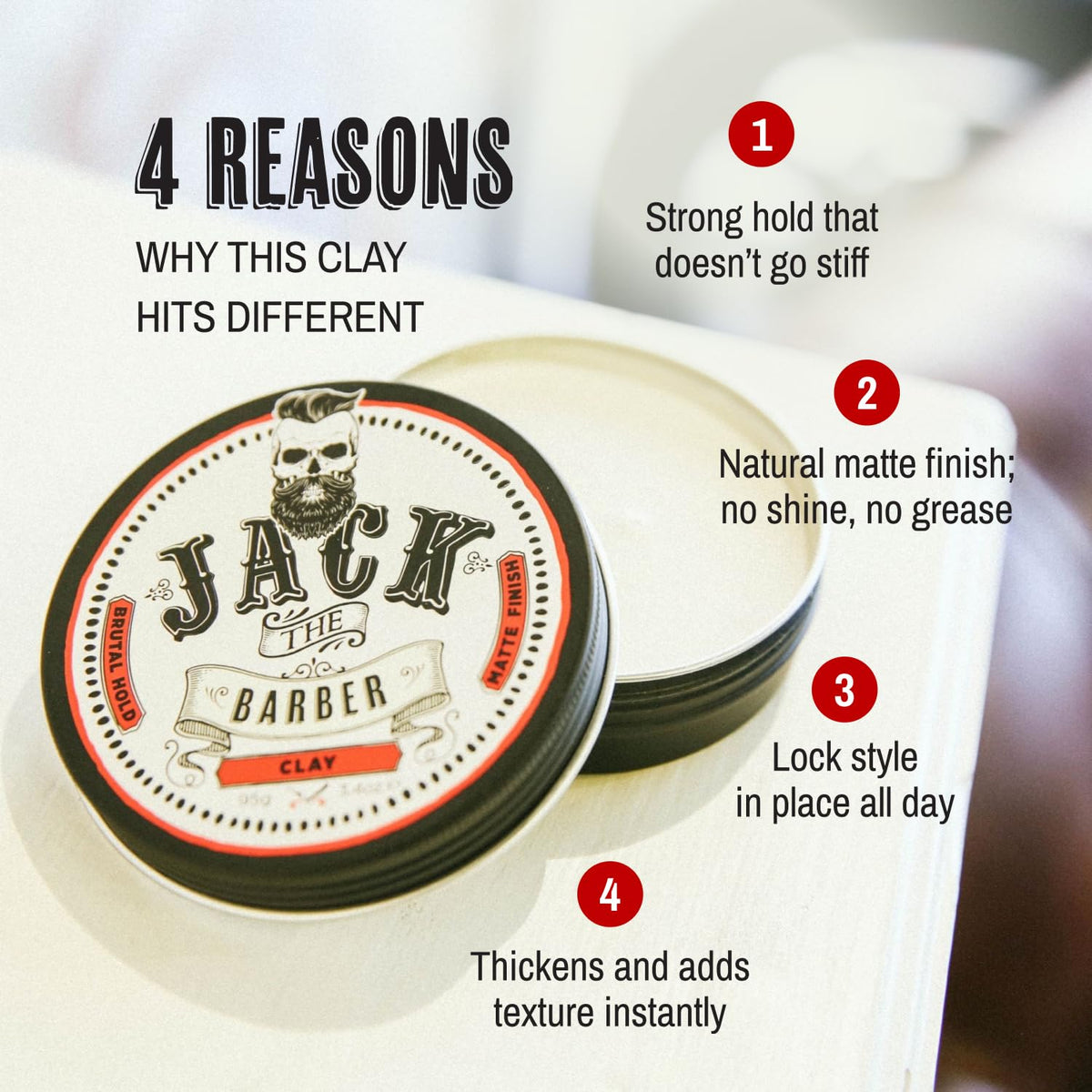 Jack The Barber clay in hands warming for easy application