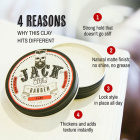 Jack The Barber clay in hands warming for easy application