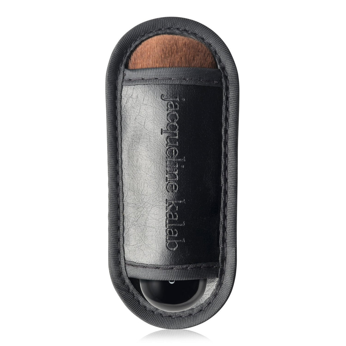 Jacqueline Kalab Magic Foundation Brush compact pouch enables on-the-go touch-ups.