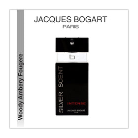Outer box of Jacques Bogart Silver Scent Intense, ready for gifting.