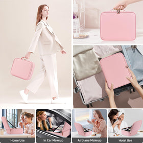 Jadazror portable cosmetic organizer with brush slots for travel