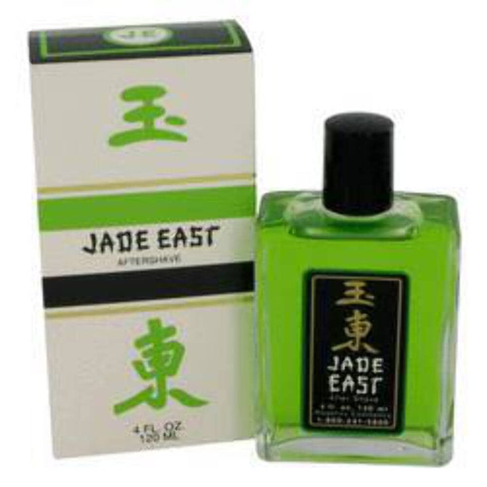 Jade East After Shave bottle front view for evening grooming, citrus-cedar aroma