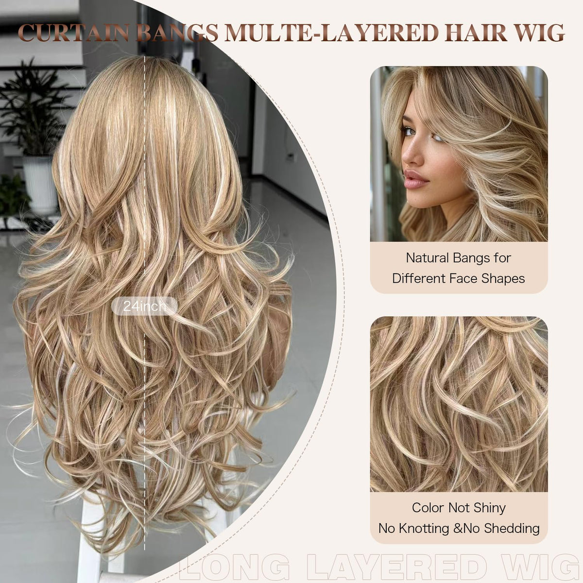 Jadeadyseg 24-inch synthetic wig adds dramatic length with ease
