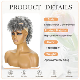Jadeadyseg Mohawk wig clip-system close-up for secure attachment