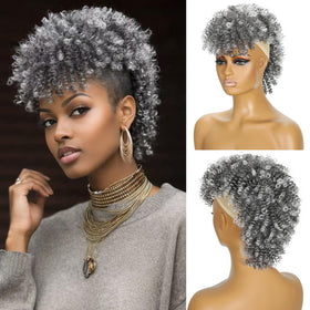 Jadeadyseg Mohawk wig with kinky curls, front view, adds bold volume for daily wear