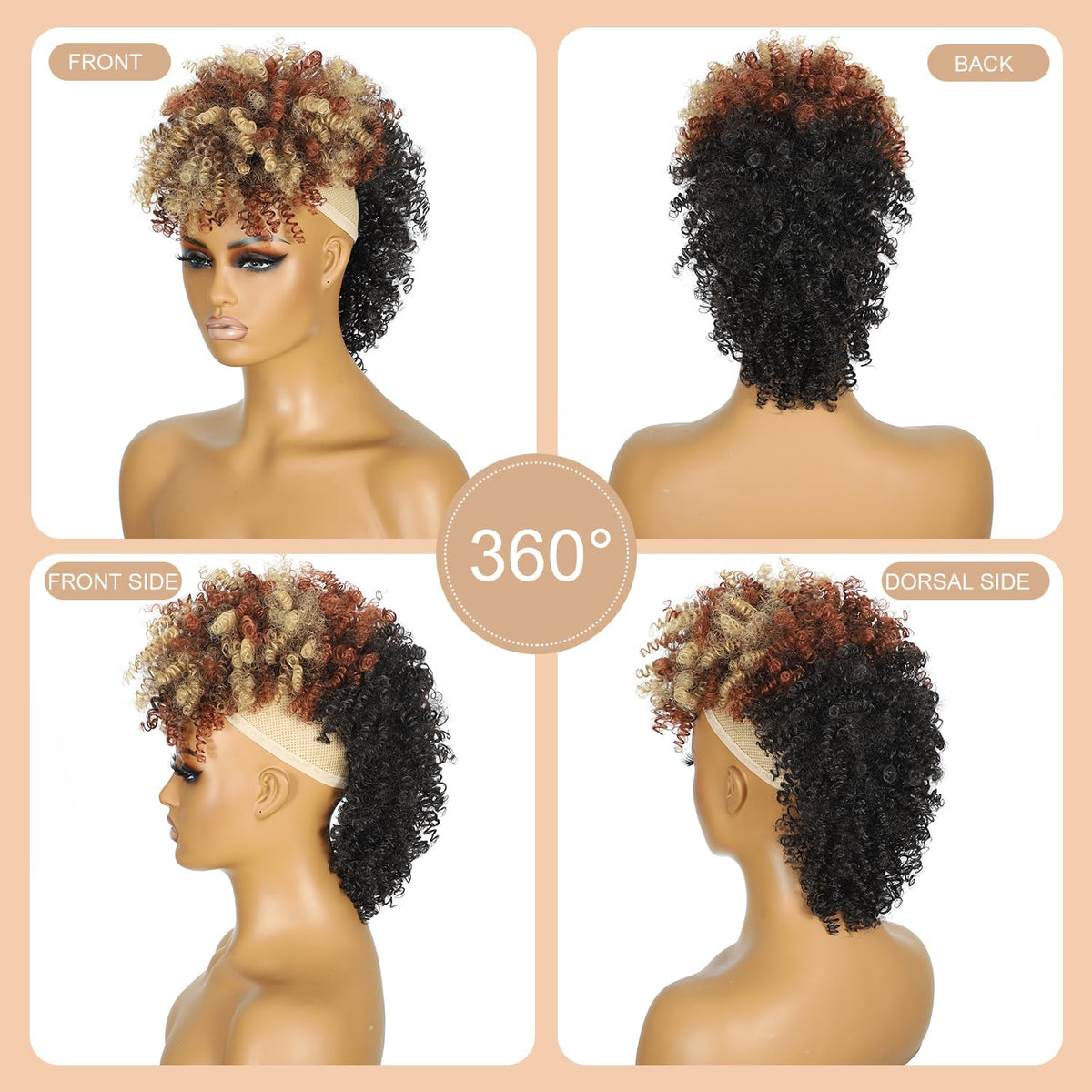 Two combs and breathable cap keep you comfortable.