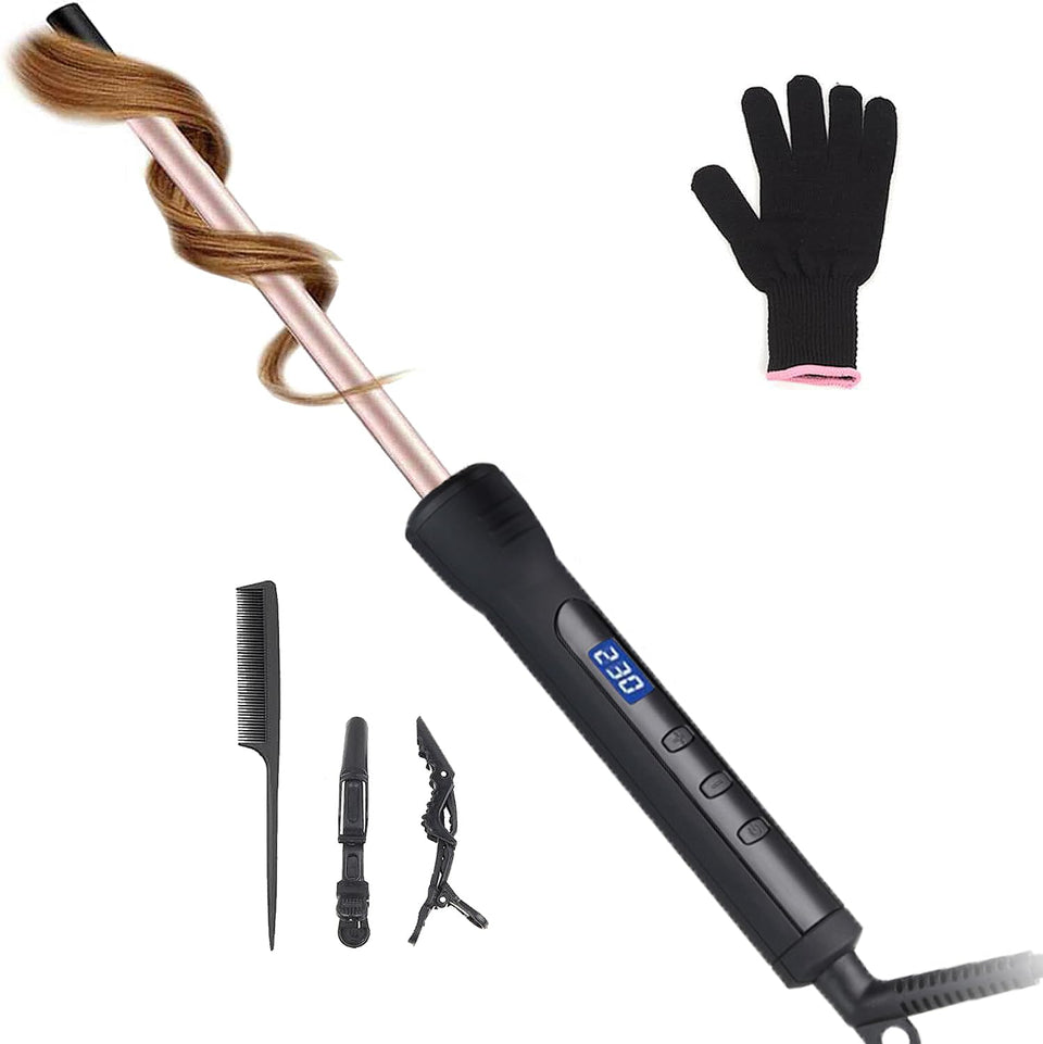 JAETON 3-8 inch curling iron with ceramic small barrel creates tight curls