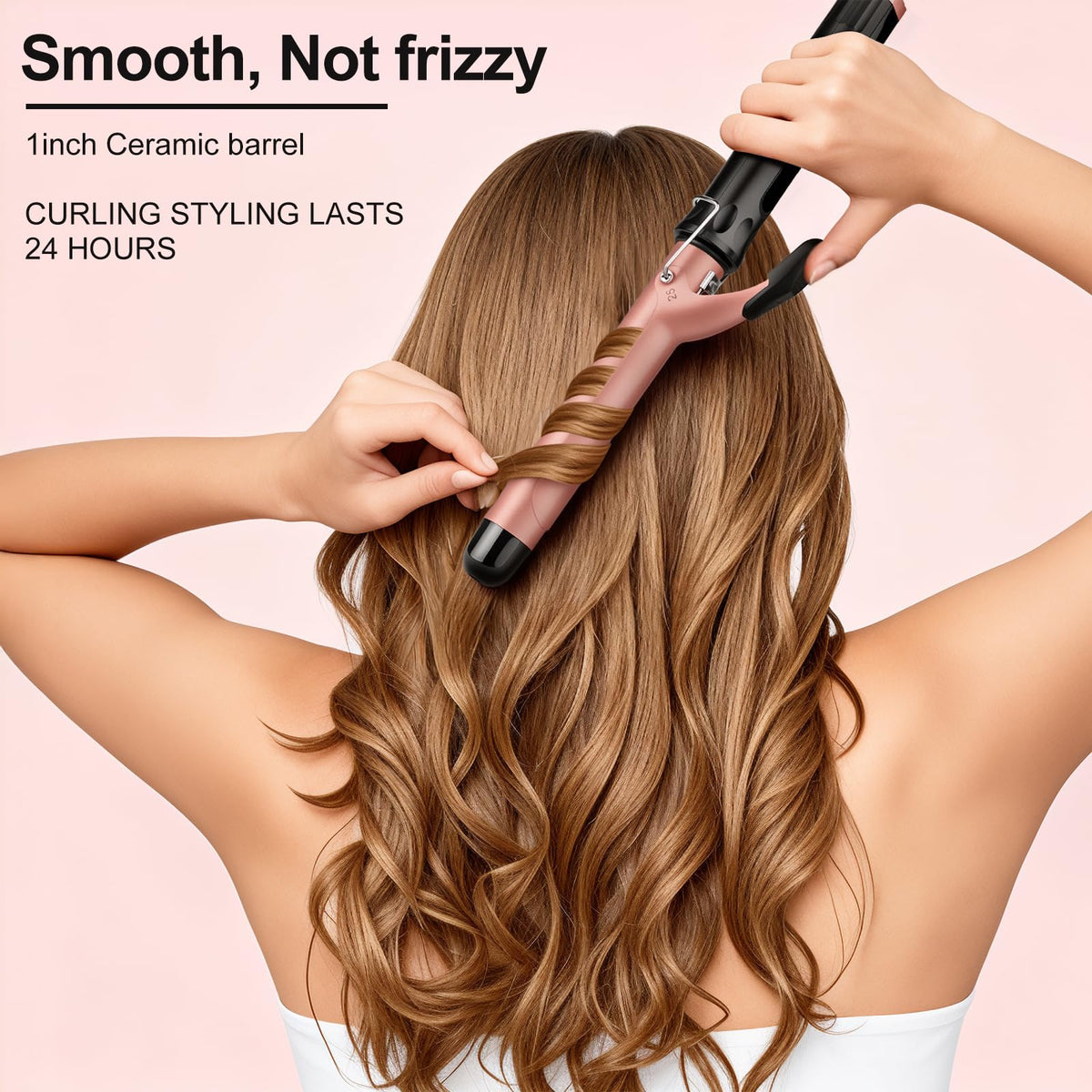 JAETON curling iron wand anti-scald-tip enables safer styling during curling.
