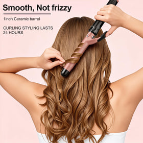 JAETON curling iron wand anti-scald-tip enables safer styling during curling.